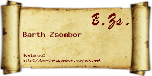 Barth Zsombor névjegykártya